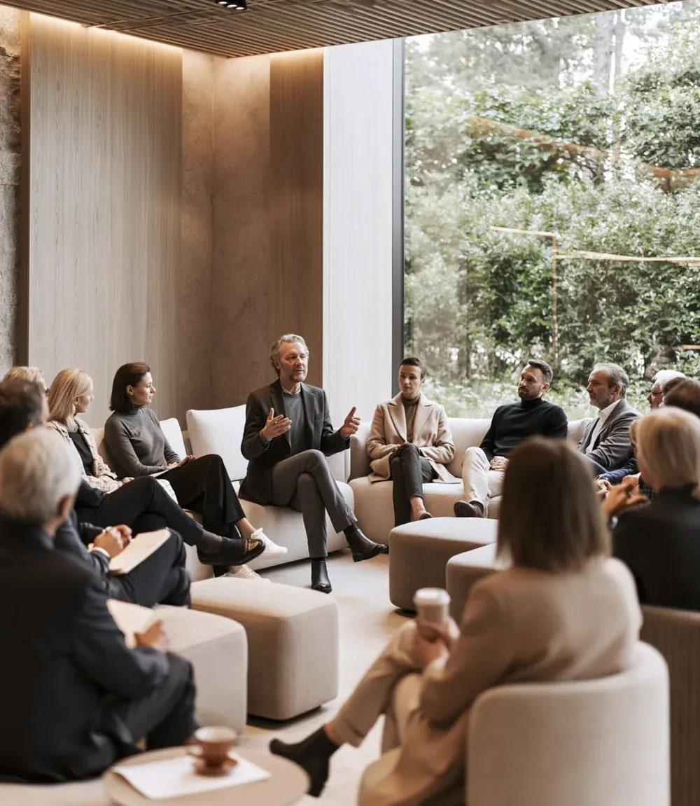 A working session around a meeting table